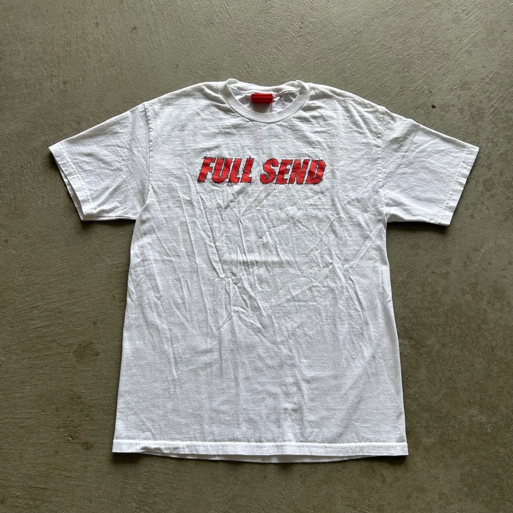 Full Send Barbed Wire Shirt Size Large‎ White Logo Nelk Boys